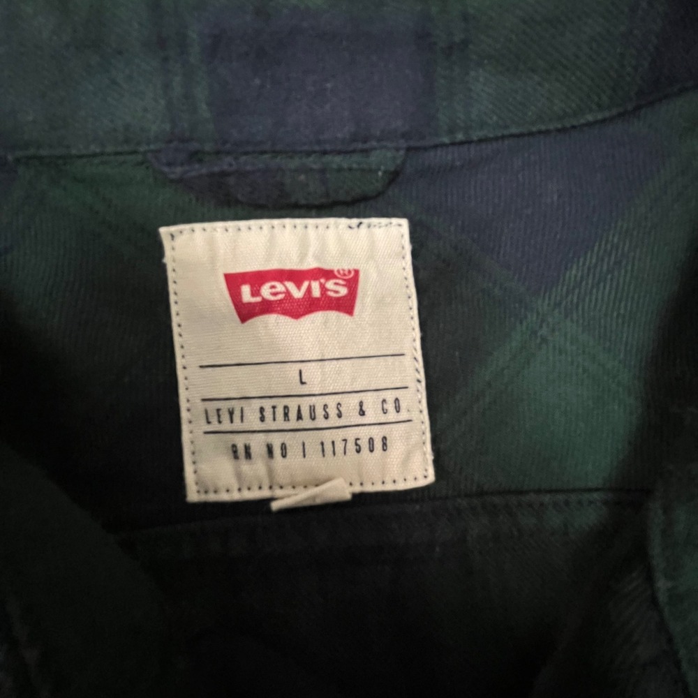 Levi's Forest Green and Charcoal Plaid Shirt - Picture 3 of 8